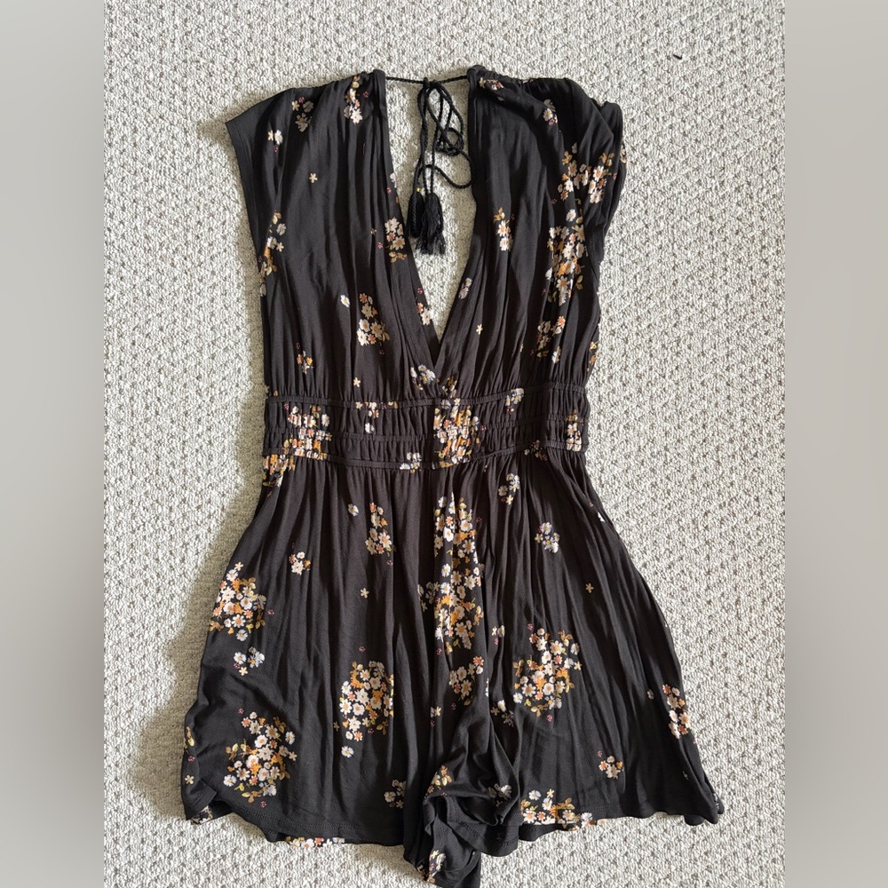 Urban Outfitters Floral Black Romper